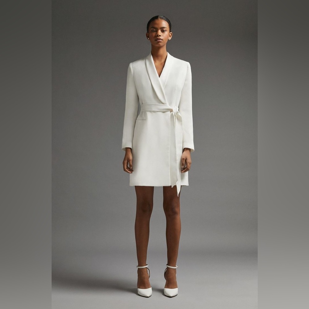 NWT Bebe Cream Crepe Suit Dress shirt size 14